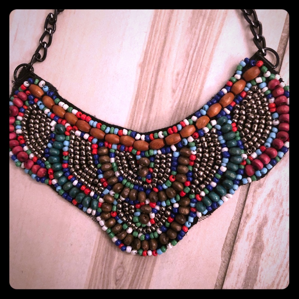 2/$15 vintage handmade Beaded necklace